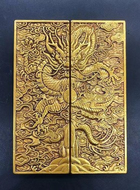 古董古玩古铜仿加厚大清龙令牌一对太祖皇帝令牌乡下收藏老物件