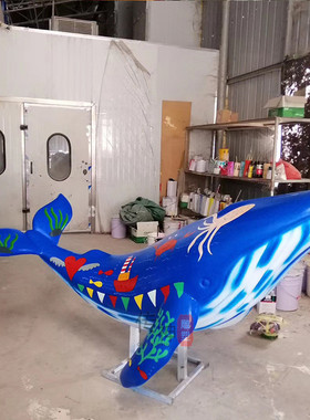 热销厂家供应玻璃钢诲洋动物景观雕塑广场主题公园户外彩绘动物雕