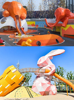 互动游乐滑梯设备装置玻璃钢艺术摆件DP美陈网红打卡点不锈钢雕塑