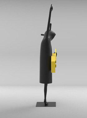 创意软装艺术品网红大摆件抽象人物弹吉他手别墅景观落地定制雕塑