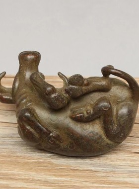 古玩杂项收铜小牛家居装饰小号仿铜牛小摆件乡下仿老物件