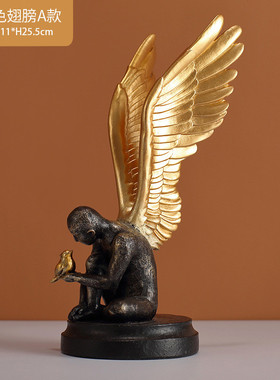 创意天使简约现代客厅电视柜玄关柜鞋柜书房装饰品树脂工艺品摆件