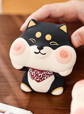 日本龙虎堂柴犬可爱风手绘工艺品