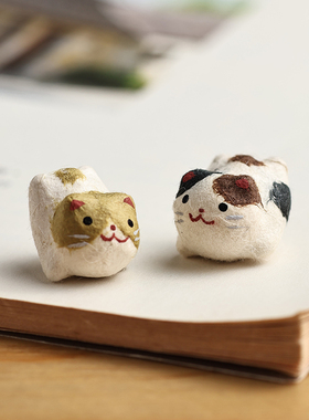 龙虎堂和纸迷你萌粒猫咪摆件