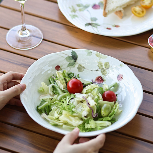 日本进口鸣海NARUMI露西花园骨瓷餐盘深盘碟子餐具套装礼盒送礼 - 图1