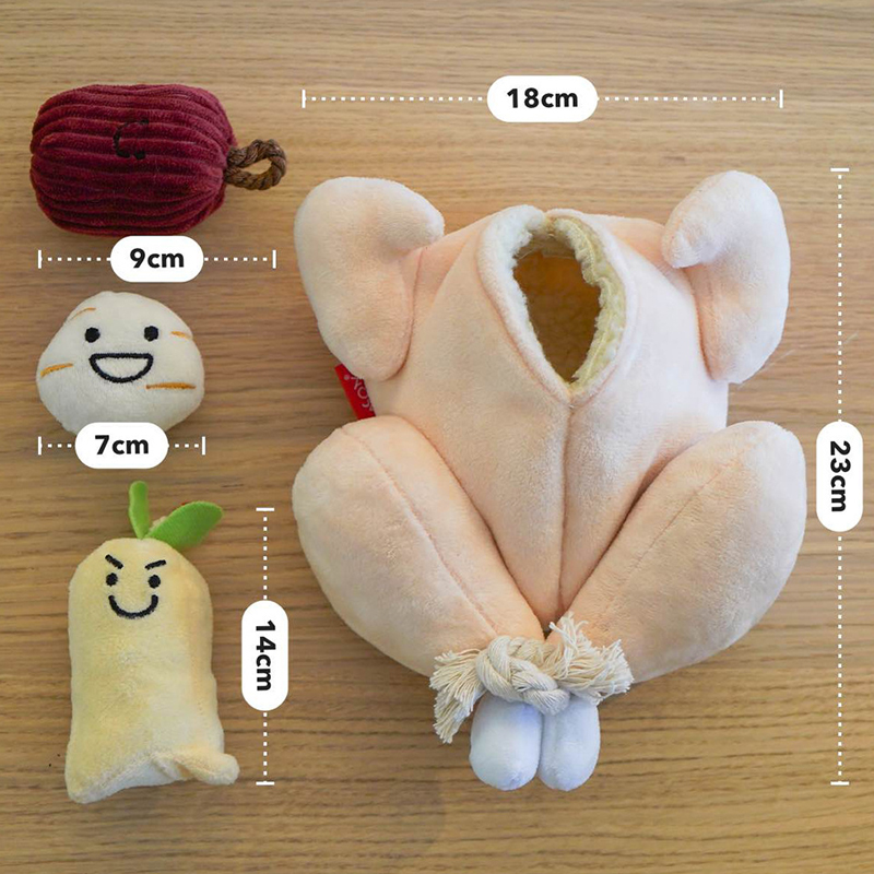 韩国ins藏食嗅闻玩具零食漏食宠物狗狗猫咪发声响纸毛绒冰淇淋-图1