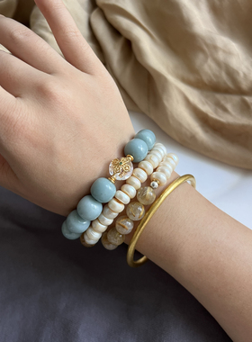 【雾霭云山】加里曼丹沉香西藏老珍珠金钛晶天然翡翠手链项链两用