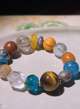 原创藏饰天然水晶手链女款单圈手串送女友闺蜜生日礼物文艺多宝