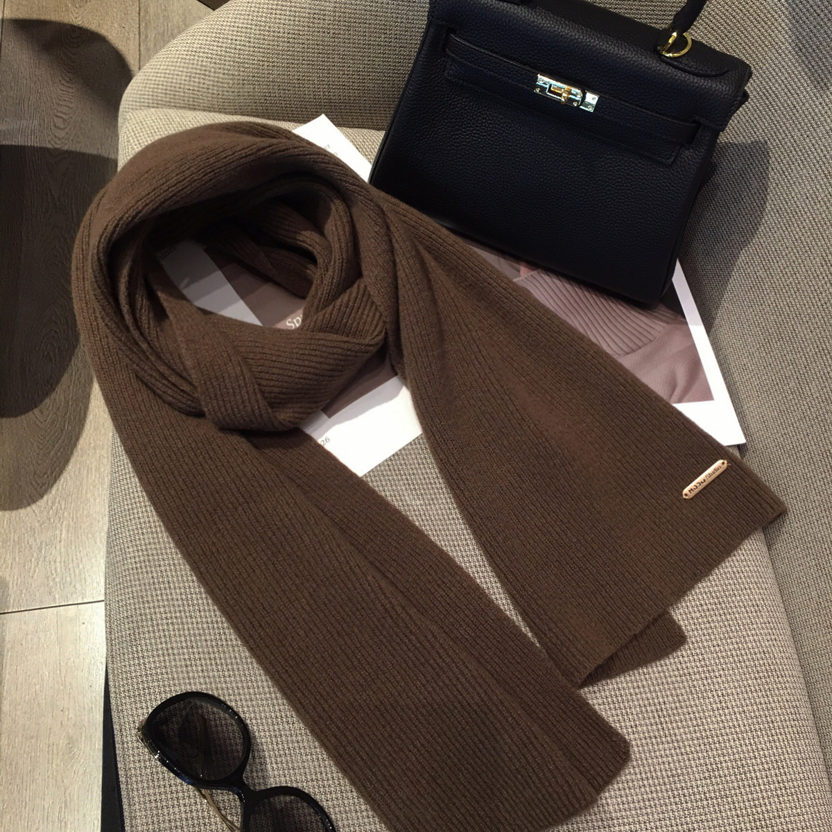 韩系美拉德色百搭WOOL100%纯羊毛围巾女加长披肩情侣纯色羊绒围脖,淘宝优惠券,粉丝福利购,淘宝优惠卷