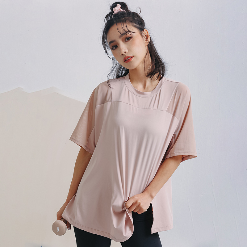 宽松短袖拼纱运动上衣网红 恤大码多色速干瑜伽服罩衫 t 暴走 萝莉 宽松短袖拼纱运动上衣网红 恤大码多色速干瑜伽服罩衫 t 暴走 萝莉