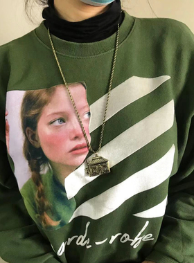 复古可开合长项链铜超精致女磁扣