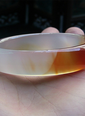 天然巴西玛瑙手镯香橙色玉髓