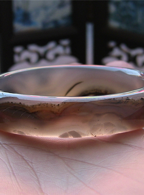 天然巴西原色无优化纹理玛瑙手镯