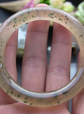 天然巴西灵性水润通透玛瑙手镯