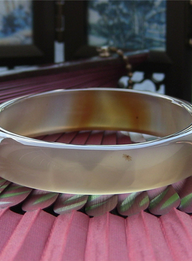 天然巴西加宽原色无优化玛瑙手镯