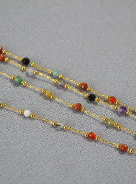 日系复古甜美简约天然项链百搭