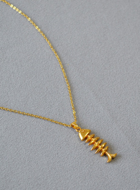 年年有鱼黄铜镀金黄铜吊坠女镀金