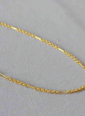 细项链锁骨链黄铜镀金女士