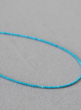 法式小众复古项链绿松石天然石女