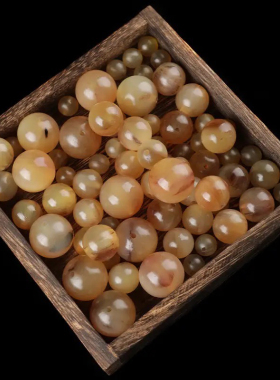 天然西藏羊角散珠珠子圆珠三通佛珠星月金刚菩提子饰品配件