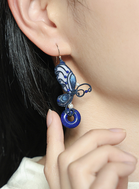 栖石原创中级编绳教程青花系列戏蝶编绳项链饰品手工编绳首饰