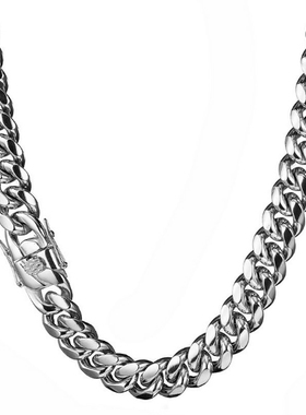 美式古巴链不掉色钛钢