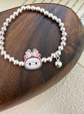 999拉布布儿童纯银手链刻字定制