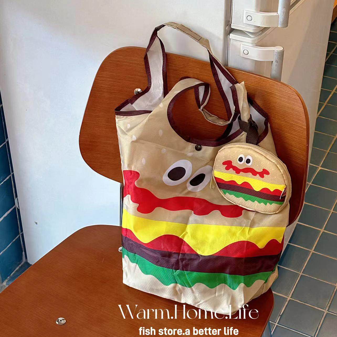 *Fish store*趣味折叠防水购物袋环保袋手拎手提袋便携随身尼龙袋,淘宝优惠券,粉丝福利购,淘宝优惠卷