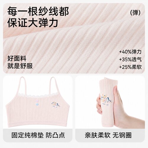 少女小背心发育期9岁小学生内衣纯棉7儿童文胸女孩一阶段吊带抹胸 - 图2