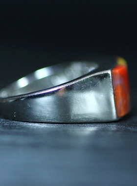 北票战国红满丝马鞍戒指指环戒圈