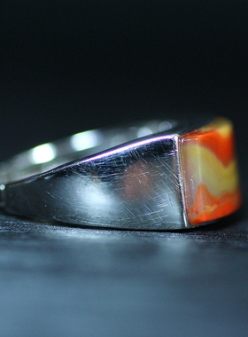 北票战国红满丝马鞍戒指指环戒圈