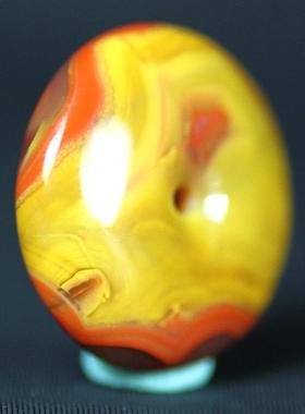 北票战国红鸡油黄平安扣挂件吊坠