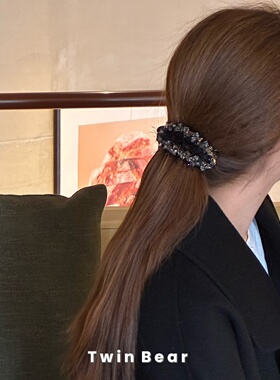 全手工缝制~高级感轻奢水钻马尾夹扎头发夹韩国东大门女士发饰