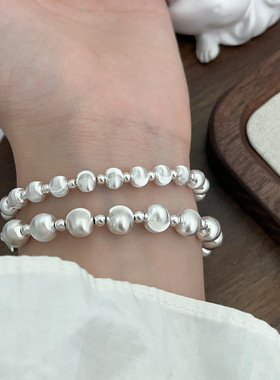 S925纯银猫眼转运珠手链女生韩版精致时尚个性小众设计感手饰生日