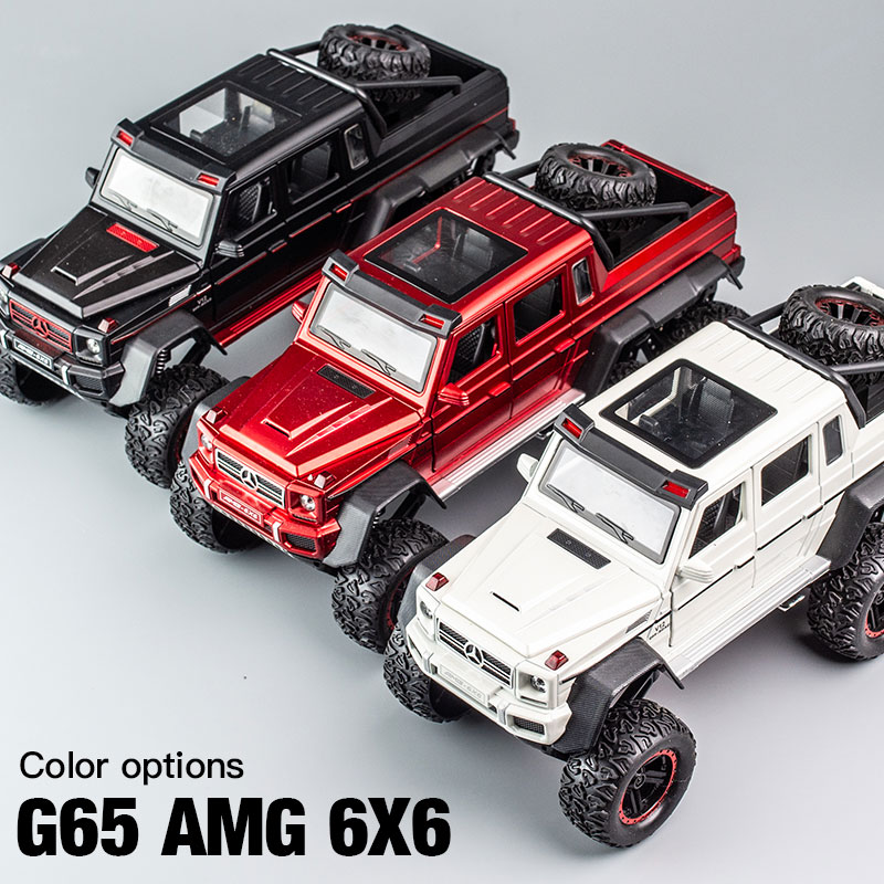 奔驰G63合金车模6X6皮卡越野车避震声光小汽车模型男孩儿童玩具车-图1