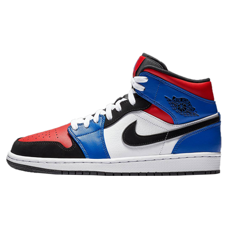 牛哄哄 Air Jordan 1 AJ1 乔1 Mid 黑红中帮蓝球鞋 554724 555088