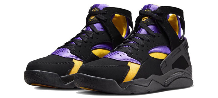 牛哄哄 Nike Air Flight Huarache 黑紫橙高帮篮球鞋 FD0188-001 - 图0