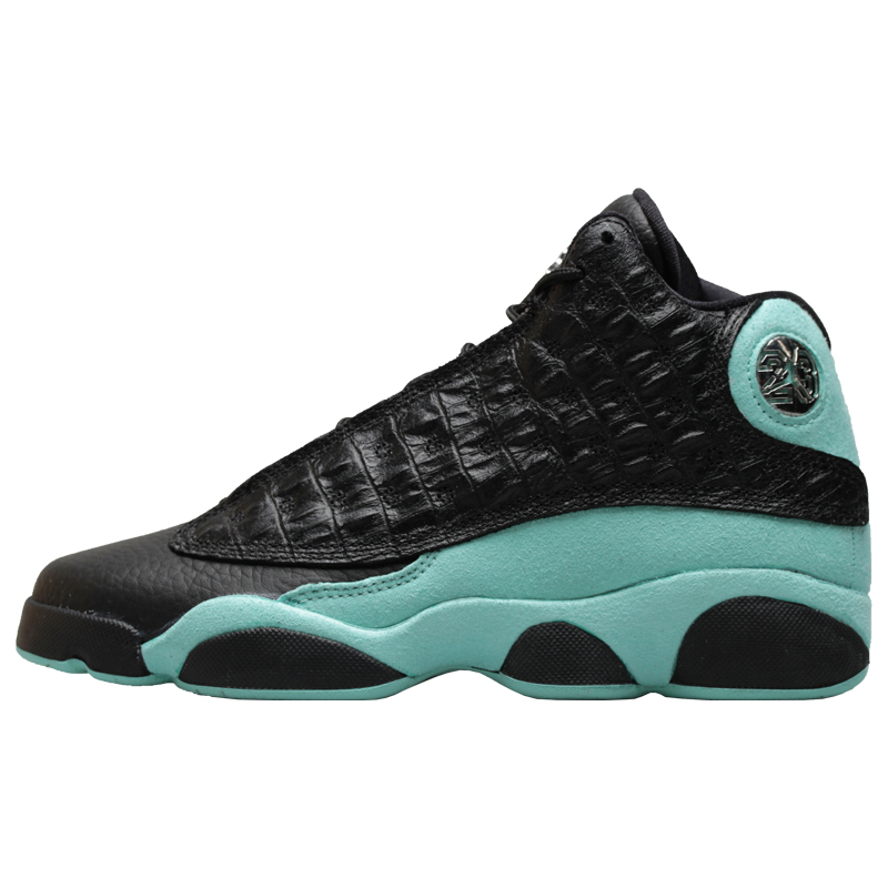 牛哄哄 Air Jordan13 AJ13 鳄鱼纹 黑绿耐磨篮球鞋 884129-030 - 图3