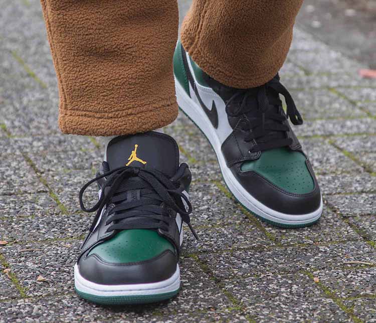 牛哄哄Air Jordan 1 Low Green Toe AJ1黑绿脚趾篮球鞋553558-371-图0