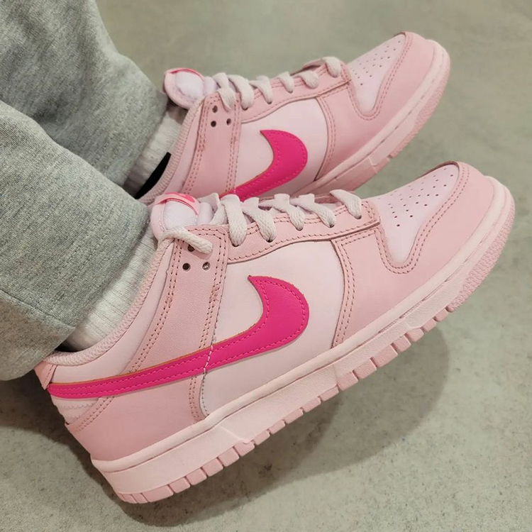 牛哄哄 Nike Dunk Low GS Triple Pink 粉色低帮板鞋 DH9765-600 - 图1