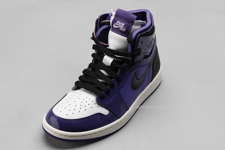 牛哄哄Air Jordan 1  Zoom Air CMFT AJ1 黑白紫篮球鞋CT0979-505 - 图1