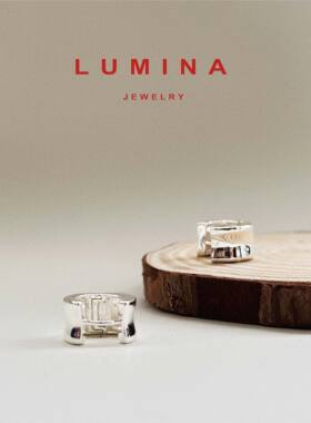 「LUMINA」日韩通体纯银极简小巧个性时髦百搭弧面圆圈耳扣耳环