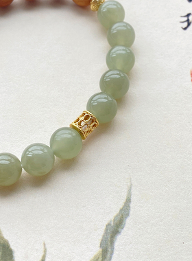 新中式天然和田玉手串檀木手链女