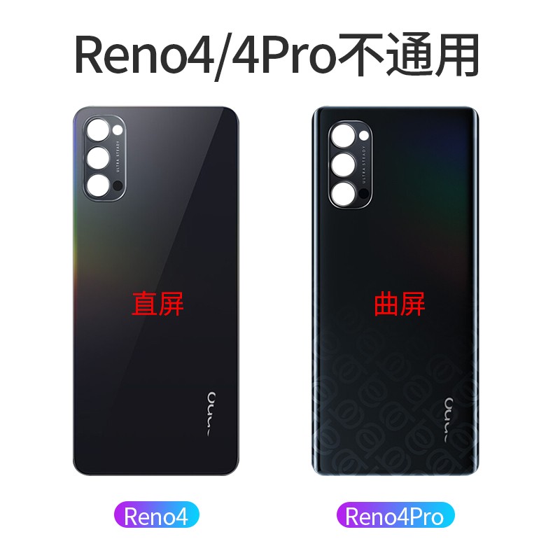 适用于OPPOReno4/Reno4pro手机玻璃后盖磨砂后壳带镜框带背胶全新 - 图2