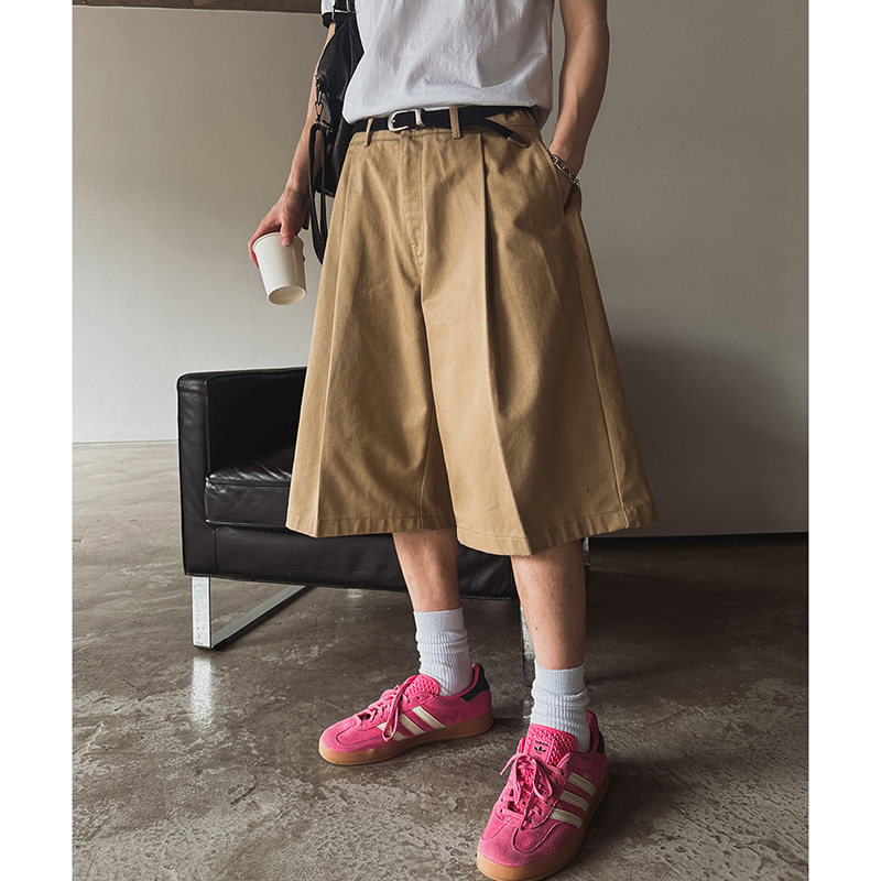 ANAN韩国东大门代购时尚立体折叠掐褶重工设计师过膝休闲短裤男,淘宝优惠券,粉丝福利购,淘宝优惠卷