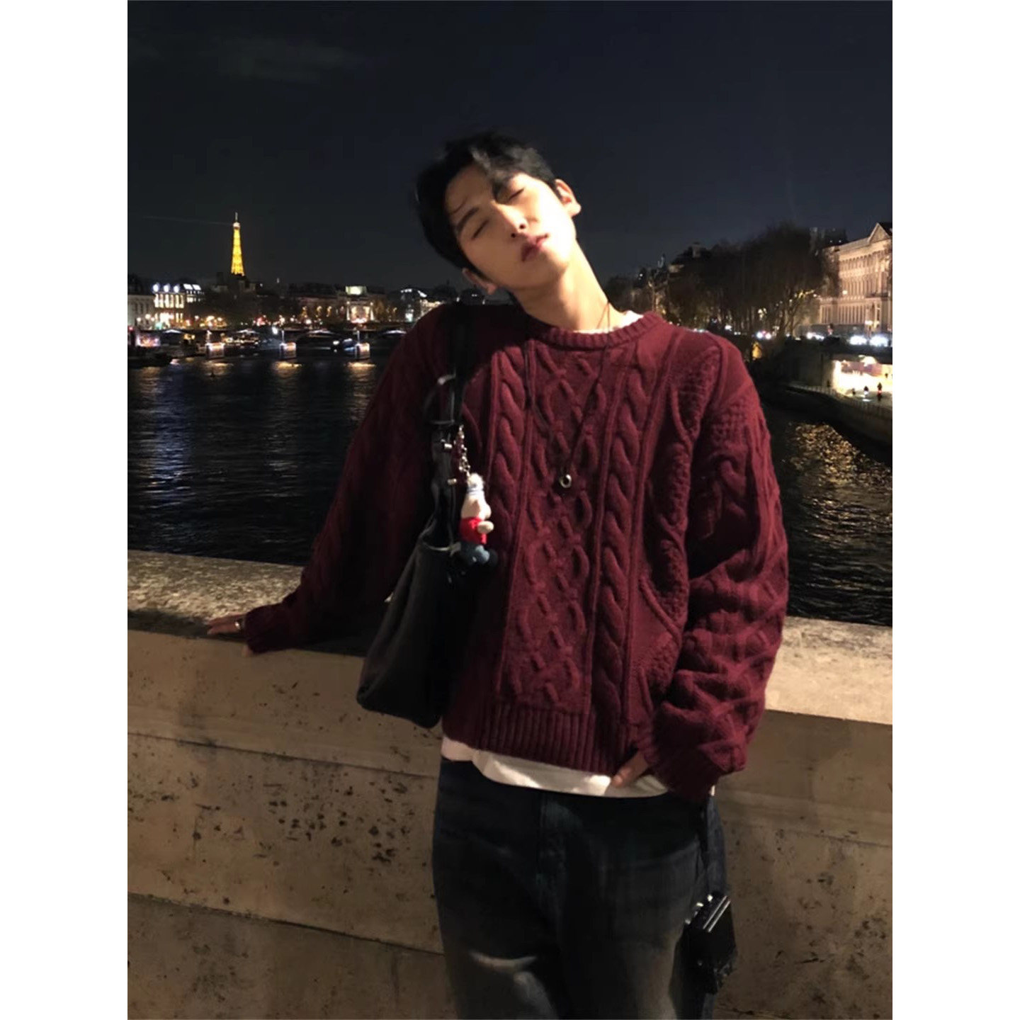 韩国东大门代购秋冬高档麻花纹羊毛混纺复古休闲套头针织衫毛衣男,淘宝优惠券,粉丝福利购,淘宝优惠卷