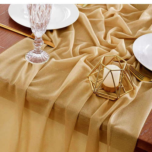 绿色婚庆桌旗生日派对活动装饰纱幔户外甜品台装饰氛围感餐桌桌布 - 图2