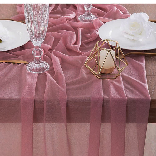 绿色婚庆桌旗生日派对活动装饰纱幔户外甜品台装饰氛围感餐桌桌布 - 图0