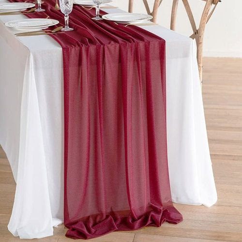 绿色婚庆桌旗生日派对活动装饰纱幔户外甜品台装饰氛围感餐桌桌布 - 图1