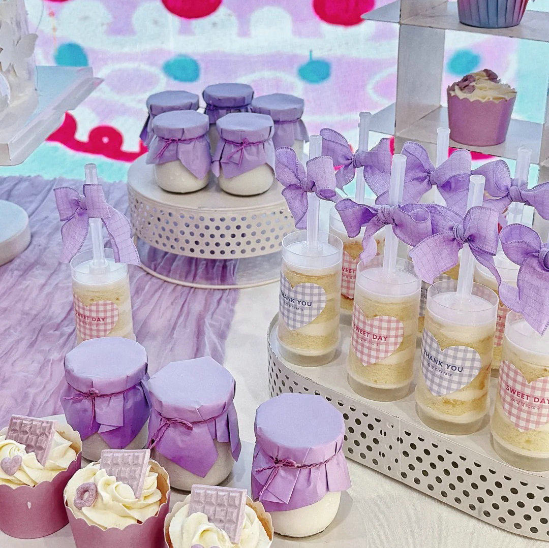 紫色甜品台摆台布置布丁纸推推乐贴纸烘焙插件蛋糕纸杯氛围感桌布,淘宝优惠券,粉丝福利购,淘宝优惠卷